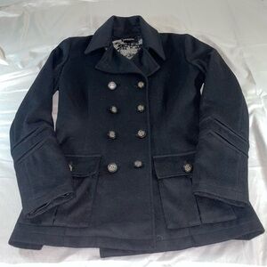 Royal Underground Classic Black Pea Coat